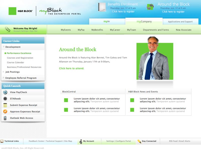 H&R Block Selects Tim Tiegreen of GreenTie.com for MyBlock